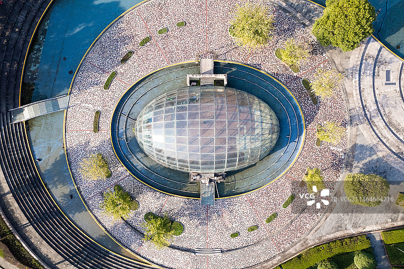 航拍诸暨城市广场图片素材