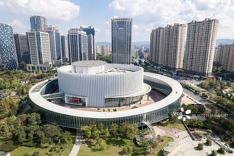 航拍诸暨大剧院图片素材