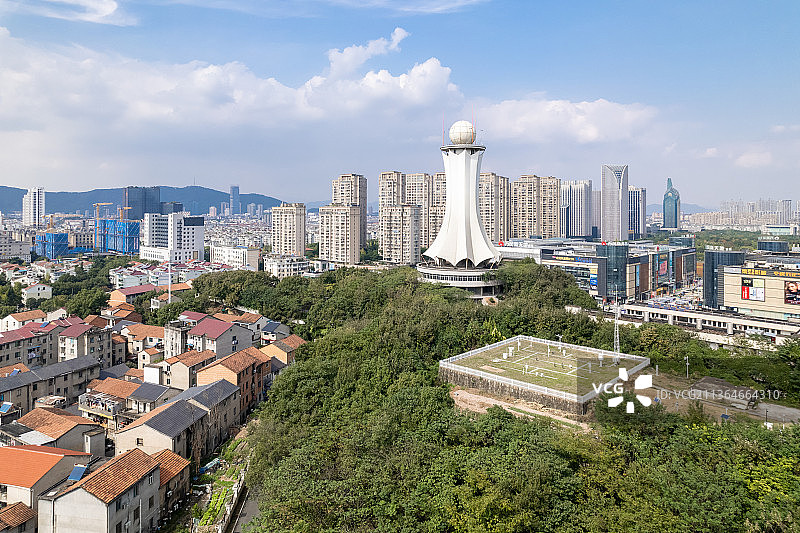 航拍诸暨气象局图片素材