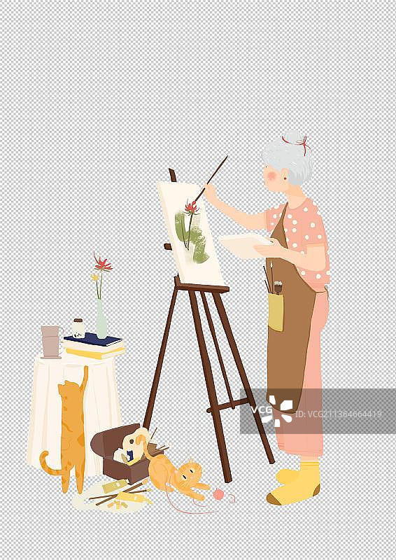 绘画的女人图片素材