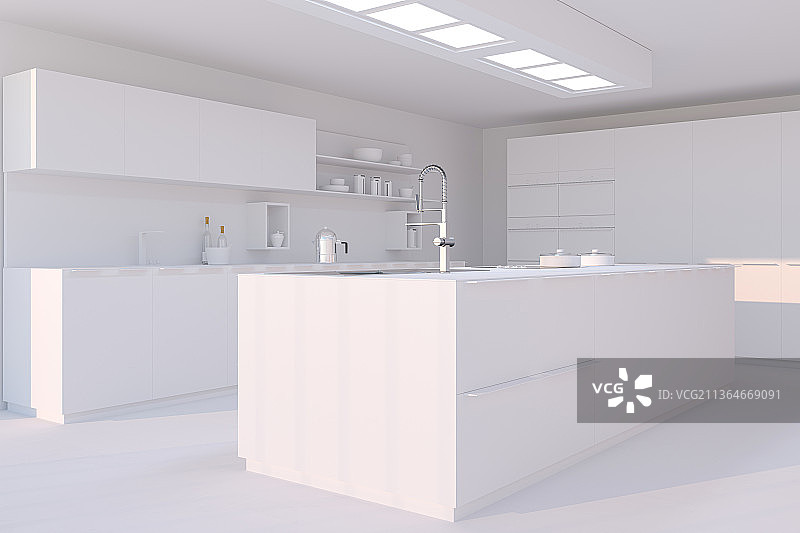 3D现代厨房图片素材