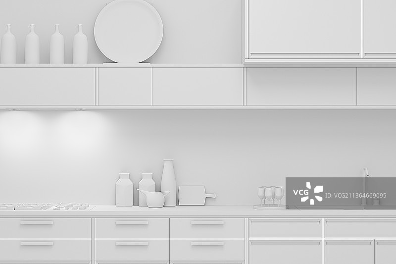 3D现代厨房图片素材