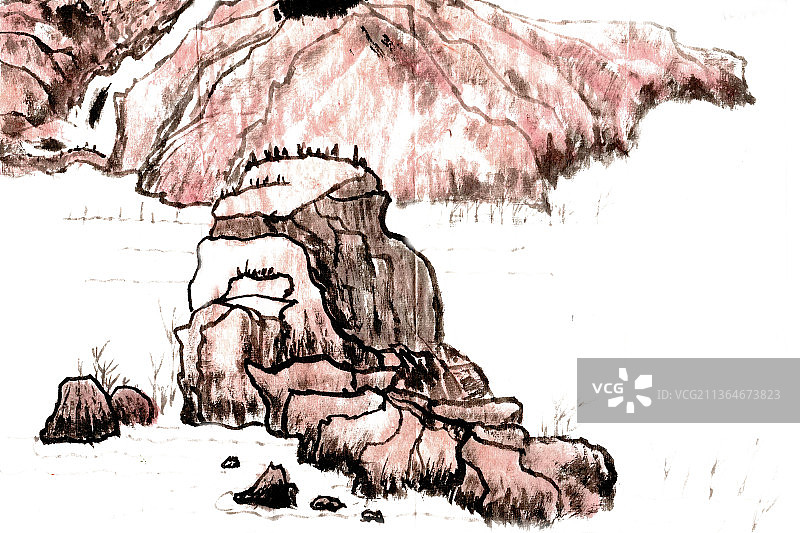 山与湖泊图片素材