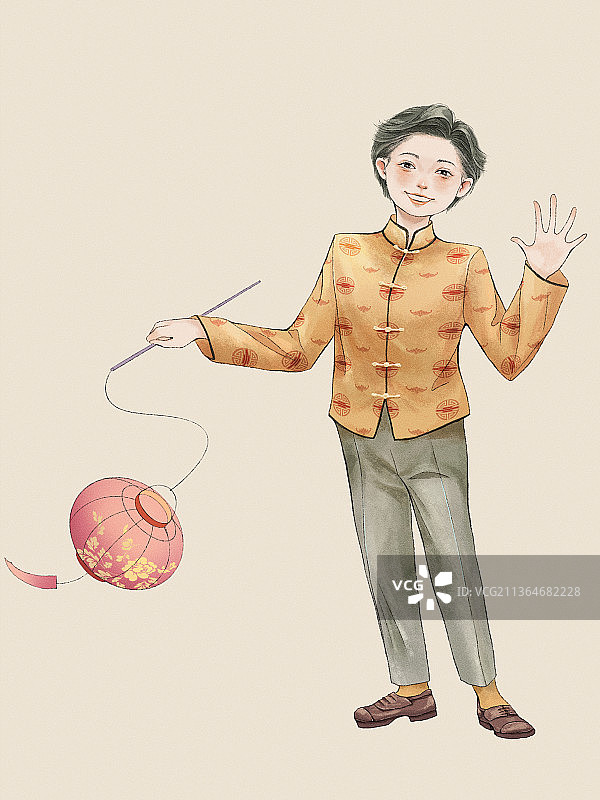 唐装小男孩图片素材