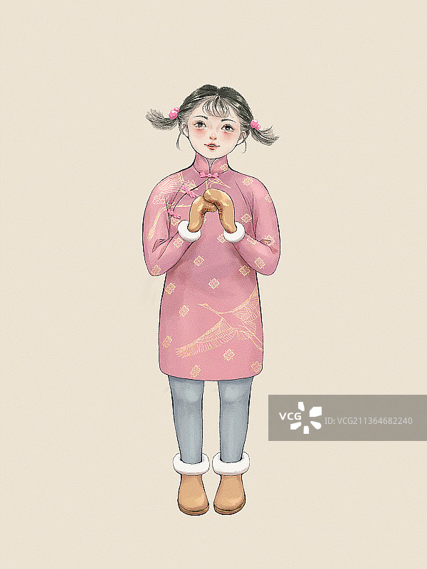 唐装女孩图片素材