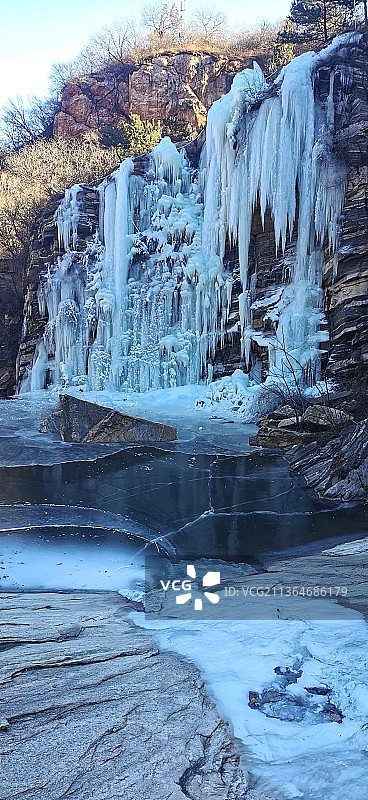 桃源仙谷人造冰瀑图片素材
