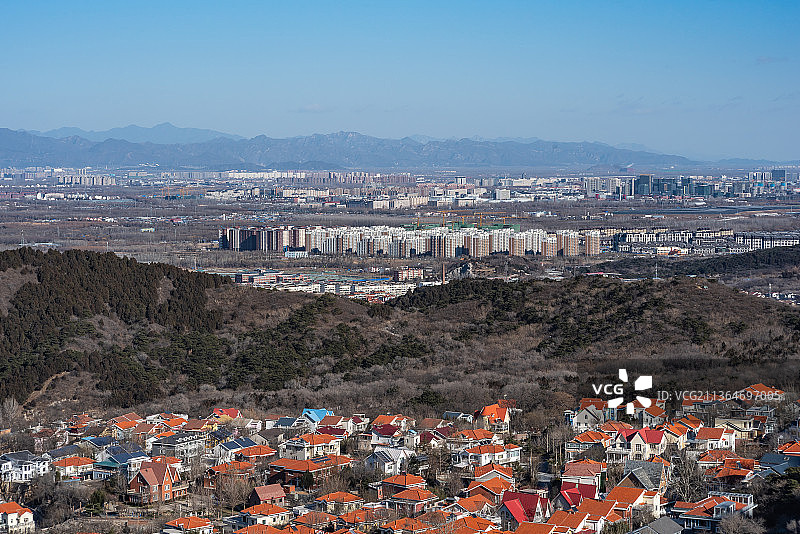 俯瞰海淀温泉镇山后新区远景图片素材