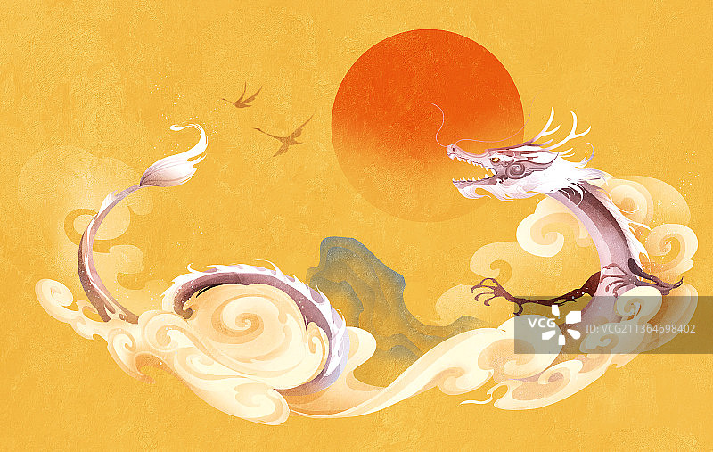 龙，龙抬头，传统文化，插画图片素材