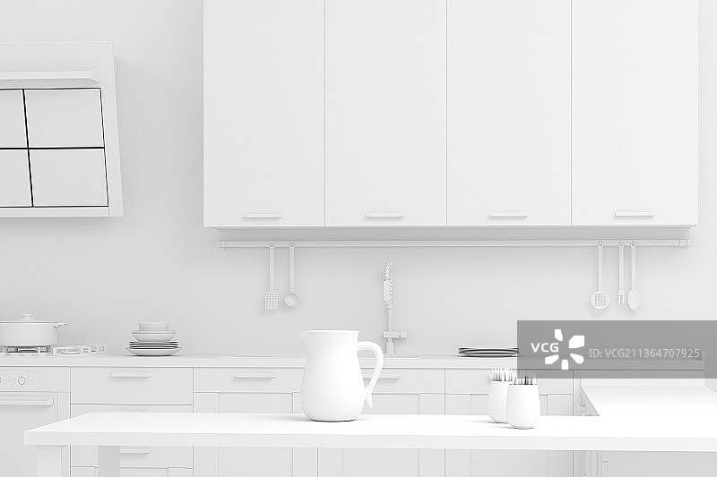 3D现代厨房图片素材