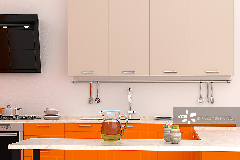 3D现代厨房图片素材