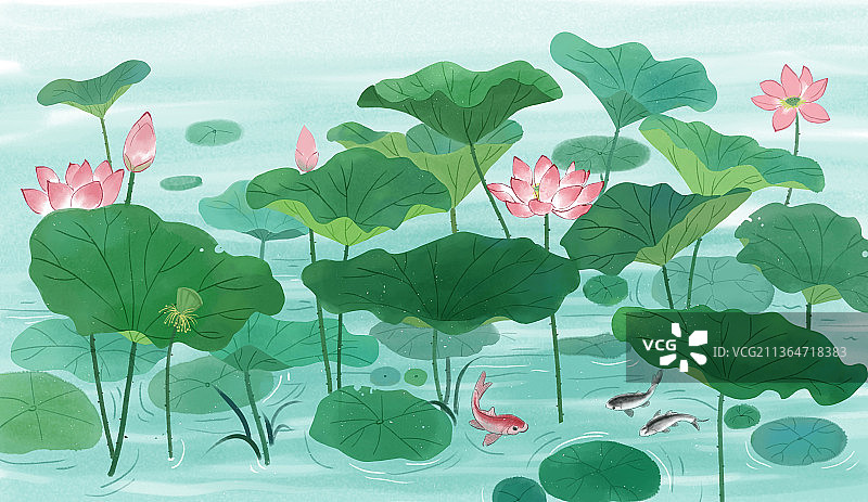 水墨荷花图片素材