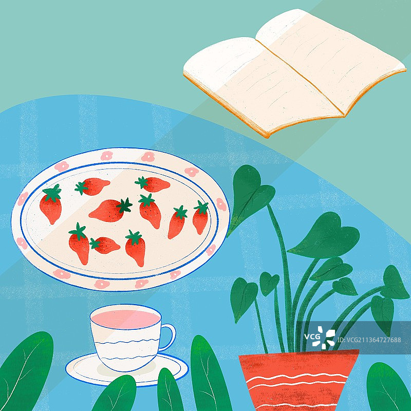 下午茶 周末 草莓 休闲图片素材