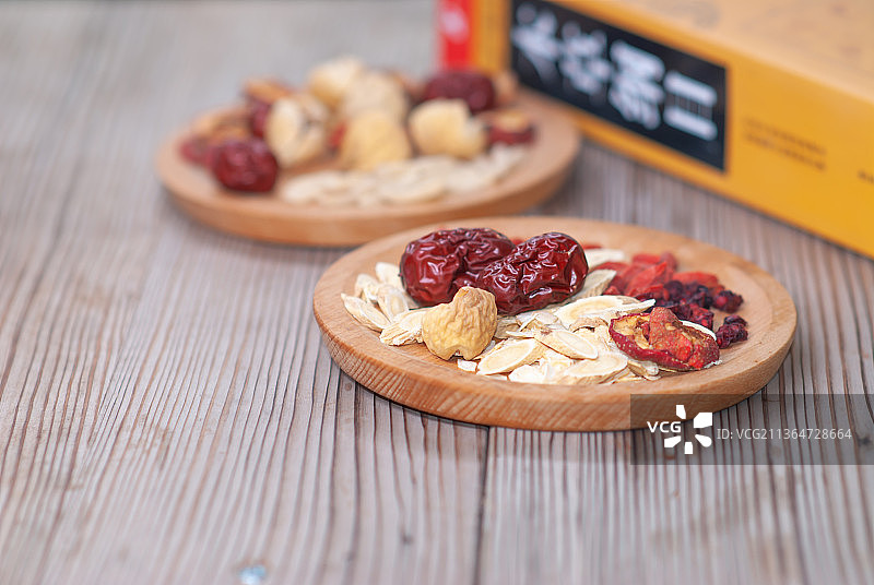 保健养生茶中医配方高侧视角特写图片素材