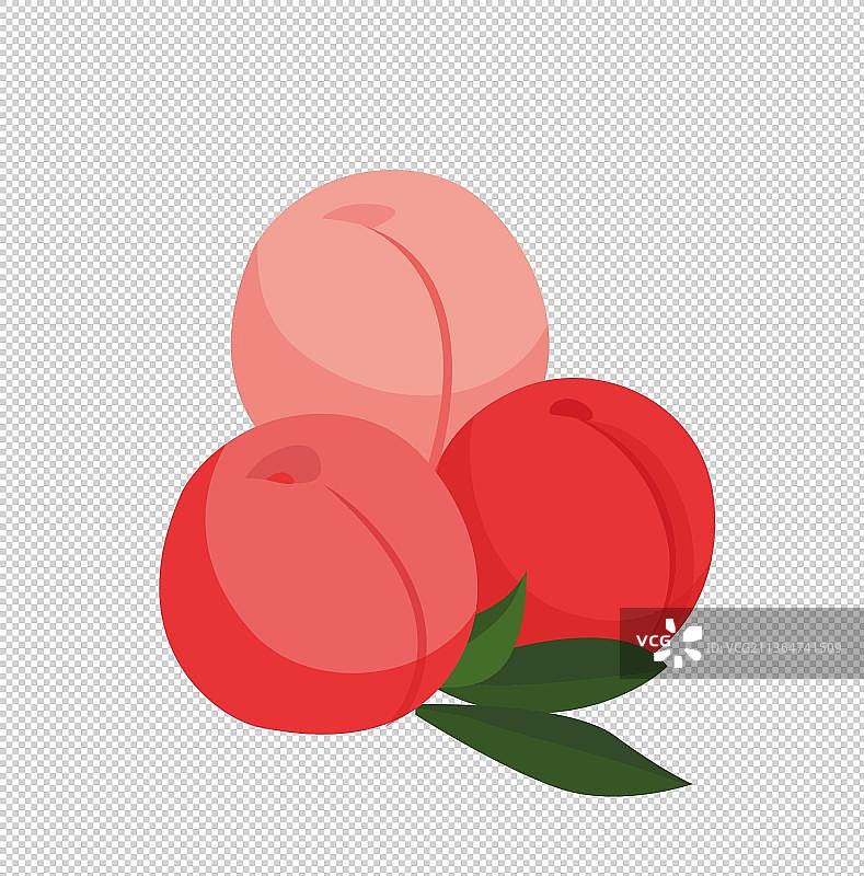新鲜的水果桃子插画图片素材