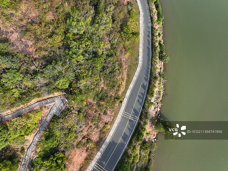 广东省惠州市大亚湾虎头山公园航拍图片素材