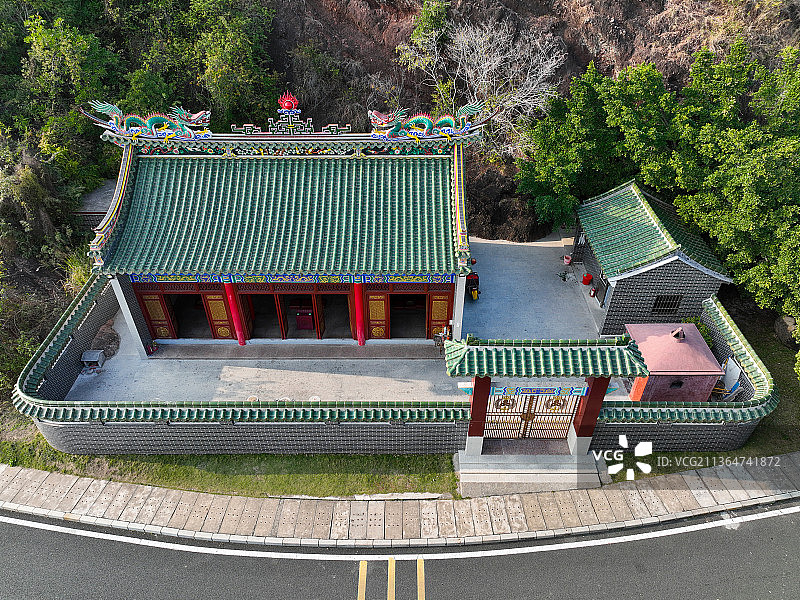 广东省惠州市大亚湾虎头山公园航拍图片素材