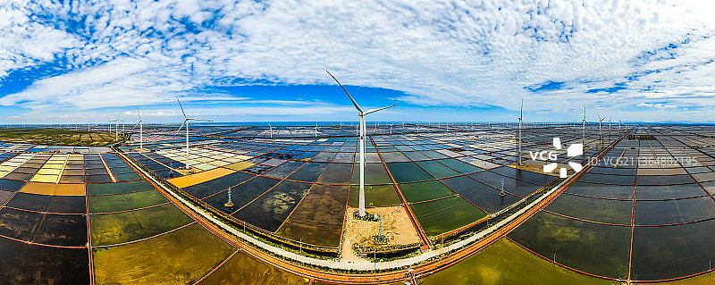 山东烟台莱州湾风电场图片素材