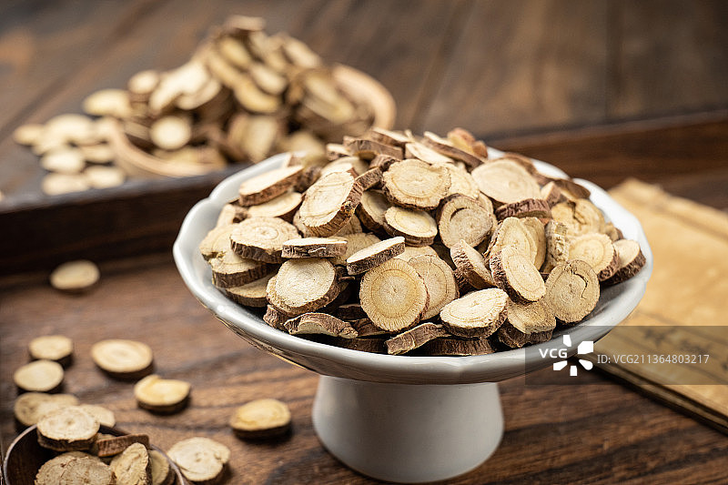 中药材甘草片图片素材