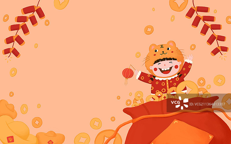 提着灯笼的小孩图片素材