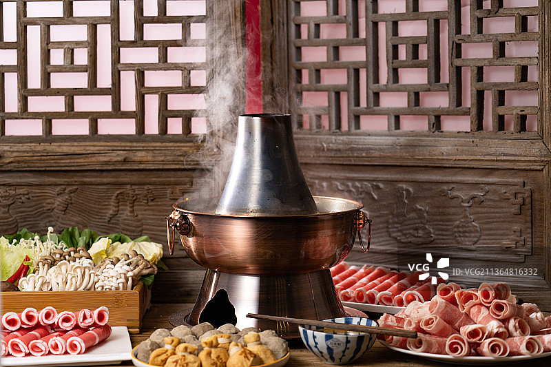 老北京铜锅涮肉图片素材