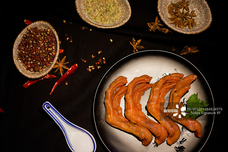 鸭货鸭掌鸭脖鸭脚小吃美食图片素材