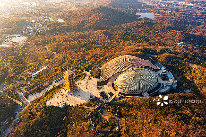 航拍江苏南京牛首山佛顶宫图片素材