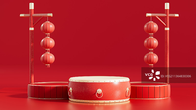3D中国风产品展示台创意图图片素材