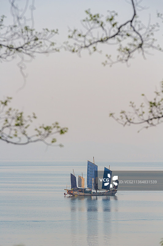 太湖帆影图片素材