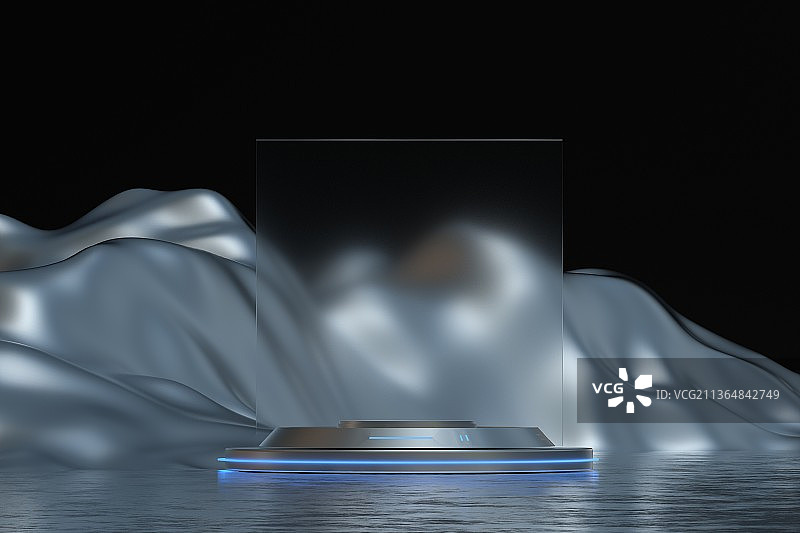 3d渲染未来感科幻风展示台地台背景图片素材