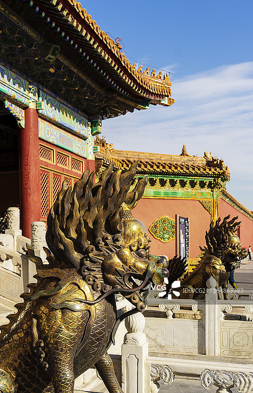 冬季蓝天下中国北京故宫紫禁城图片素材