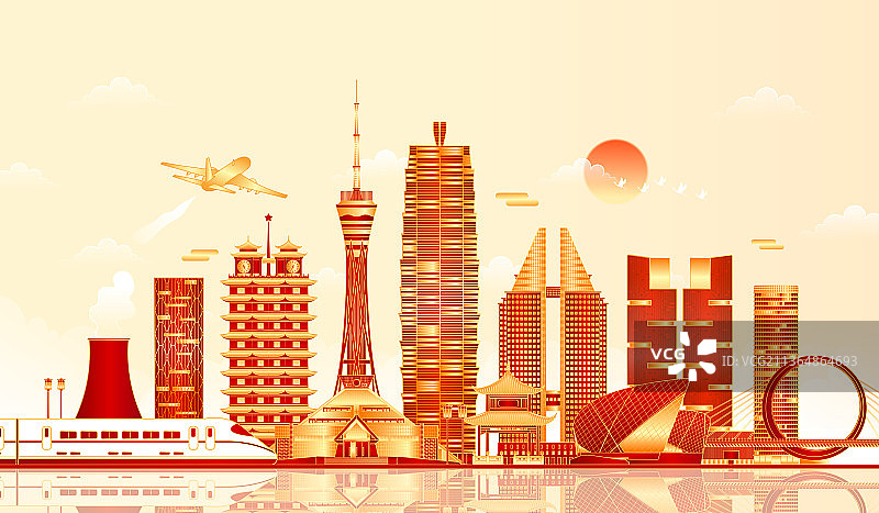 新年河南郑州地标建筑矢量插画图片素材