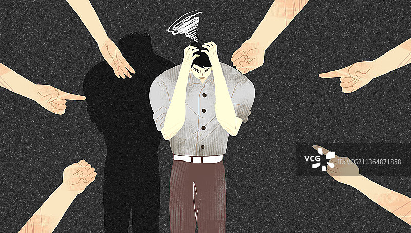 中年危机和压力插画图片素材