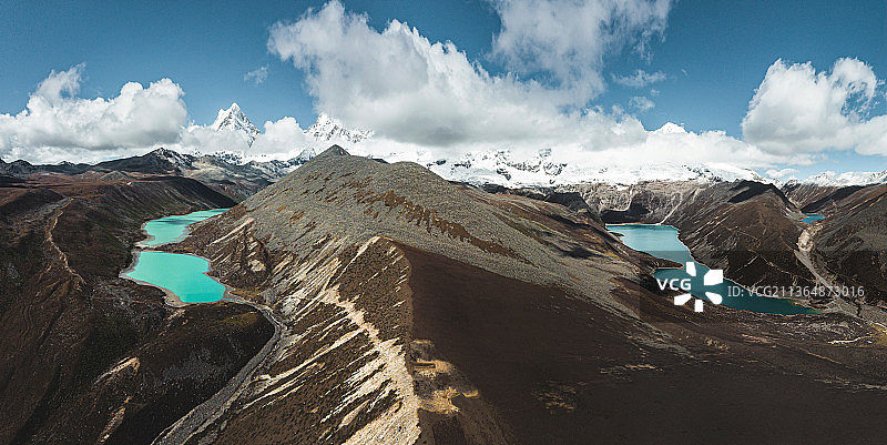 西藏山南地区洛扎县库拉岗日冰川全景图片素材