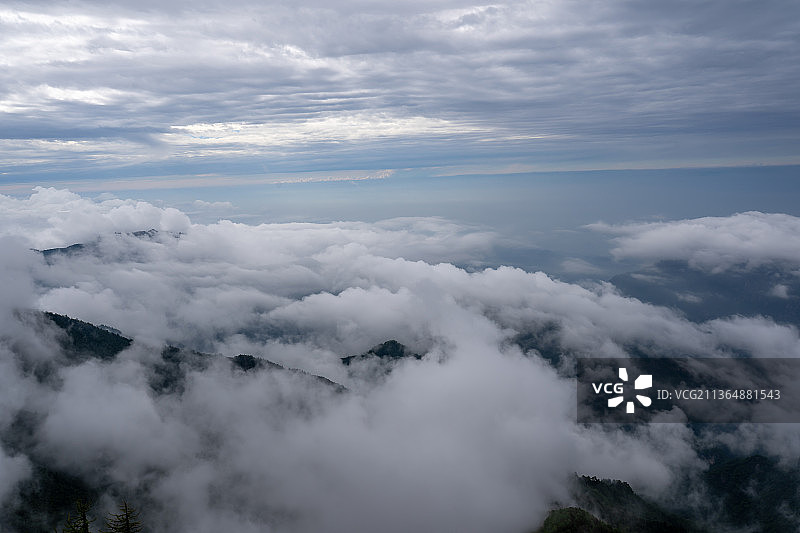 陕西省宝鸡市太白山国家森林公园秦岭云海图片素材