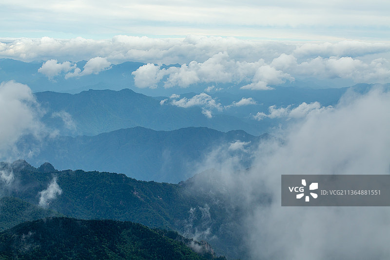 陕西省宝鸡市太白山国家森林公园秦岭云海图片素材
