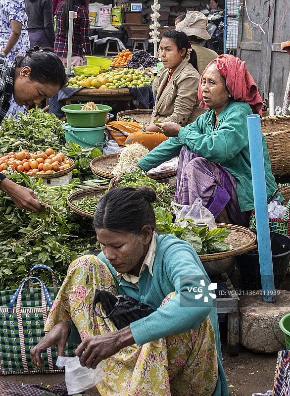 缅甸仰光生鲜食品市场图片素材