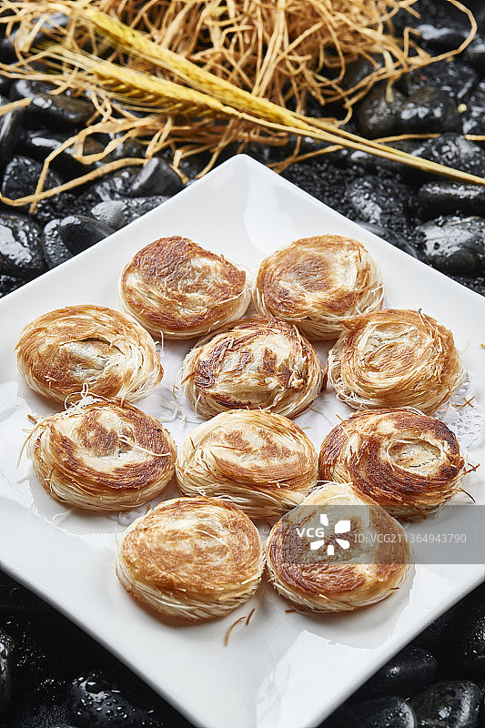 一窝丝豆沙馅烧饼图片素材