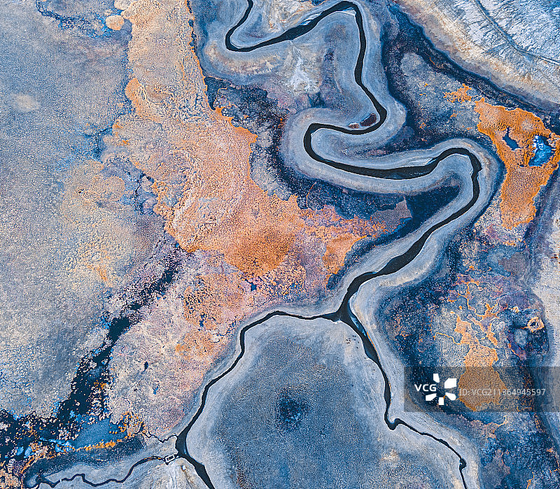 冬季新疆塔什库尔干县塔合曼湿地的肌理图片素材