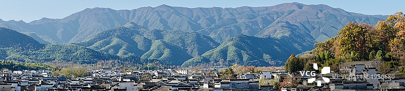宏村全村图片素材