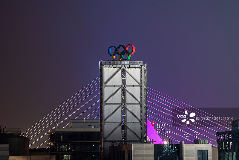 首钢园冬奥场馆奥运五环标志图片素材