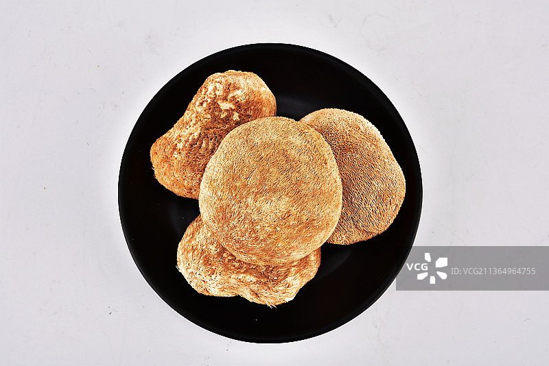 东北特产菌类食材猴头蘑图片素材