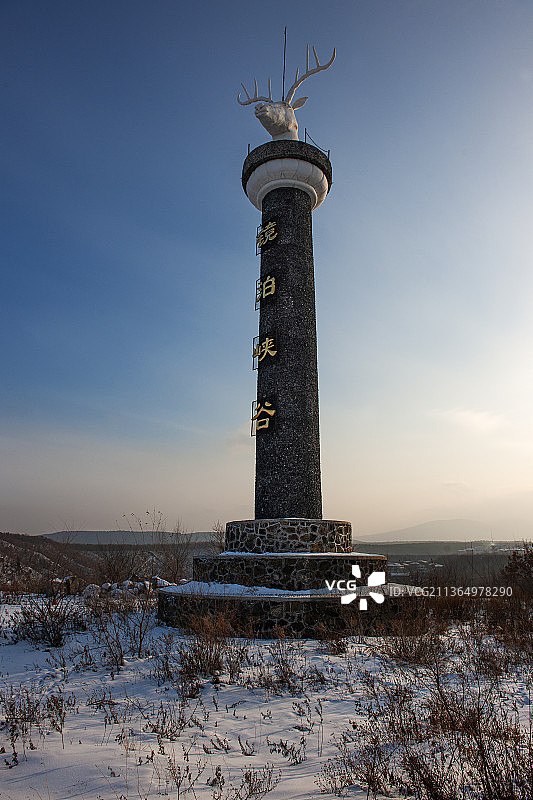 黑龙江，牡丹江市，镜泊湖冬景。图片素材
