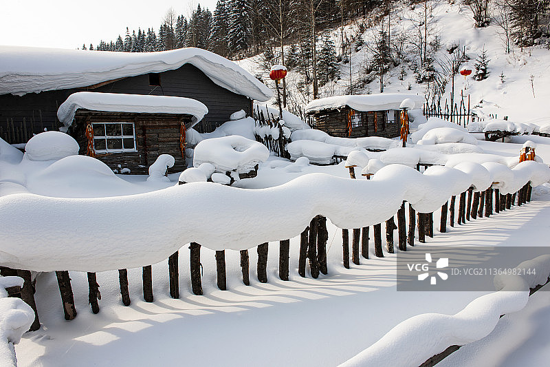 黑龙江，牡丹江市，雪乡风光。图片素材