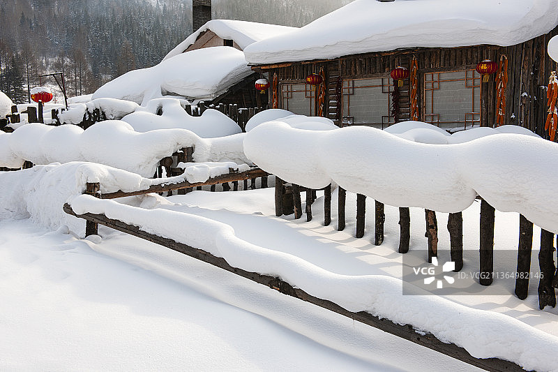 黑龙江，牡丹江市，雪乡风光。图片素材