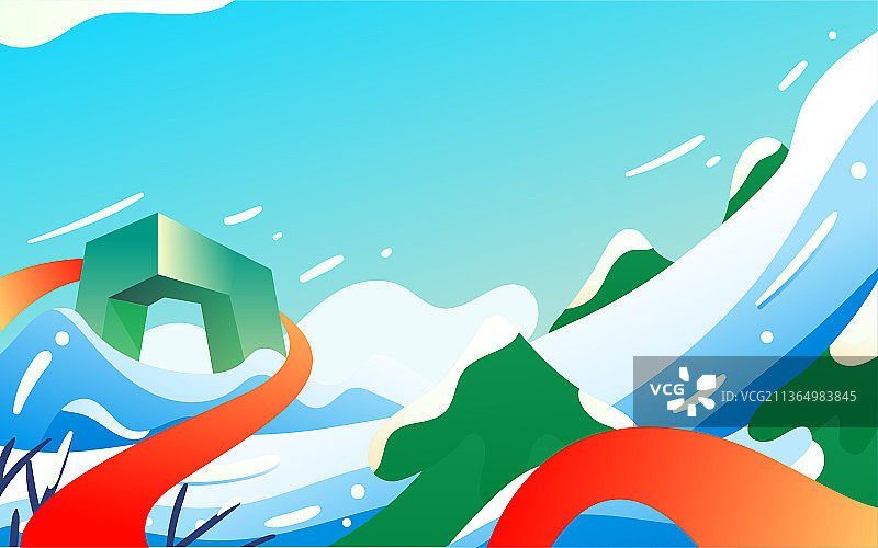 北京滑雪运动滑雪人物插画冬季运动健身海报图片素材