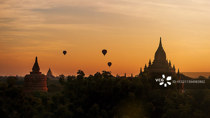 蒲甘日落图片素材