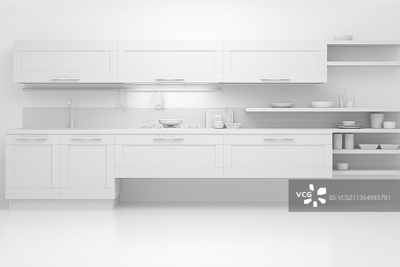3D现代厨房图片素材