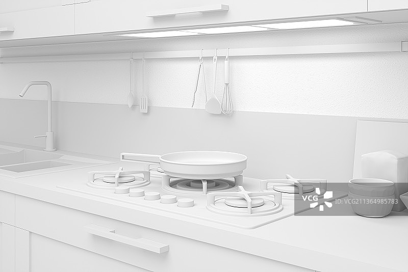 3D现代厨房图片素材