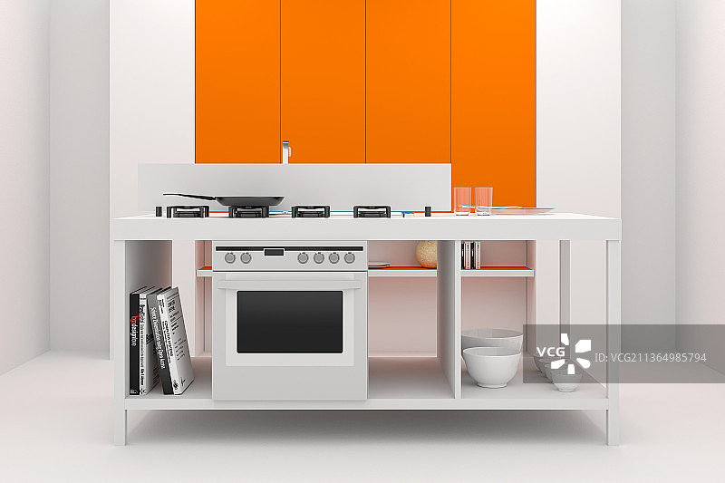 3D现代厨房图片素材
