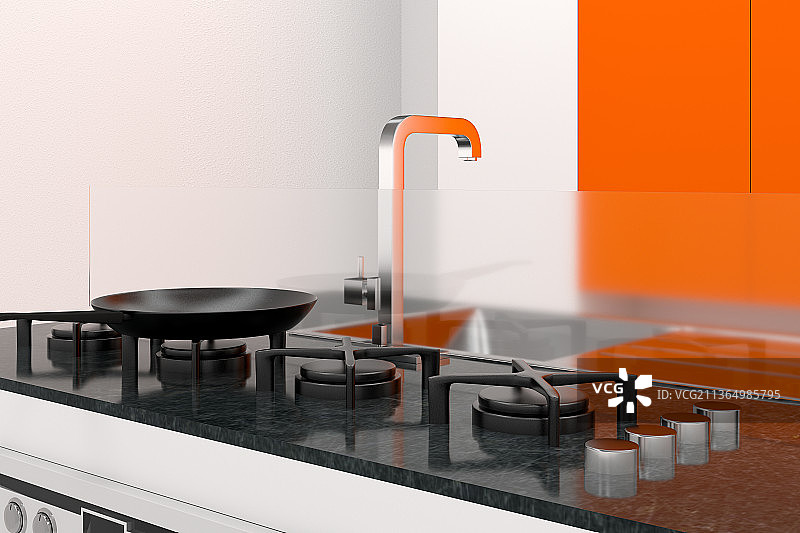 3D现代厨房图片素材
